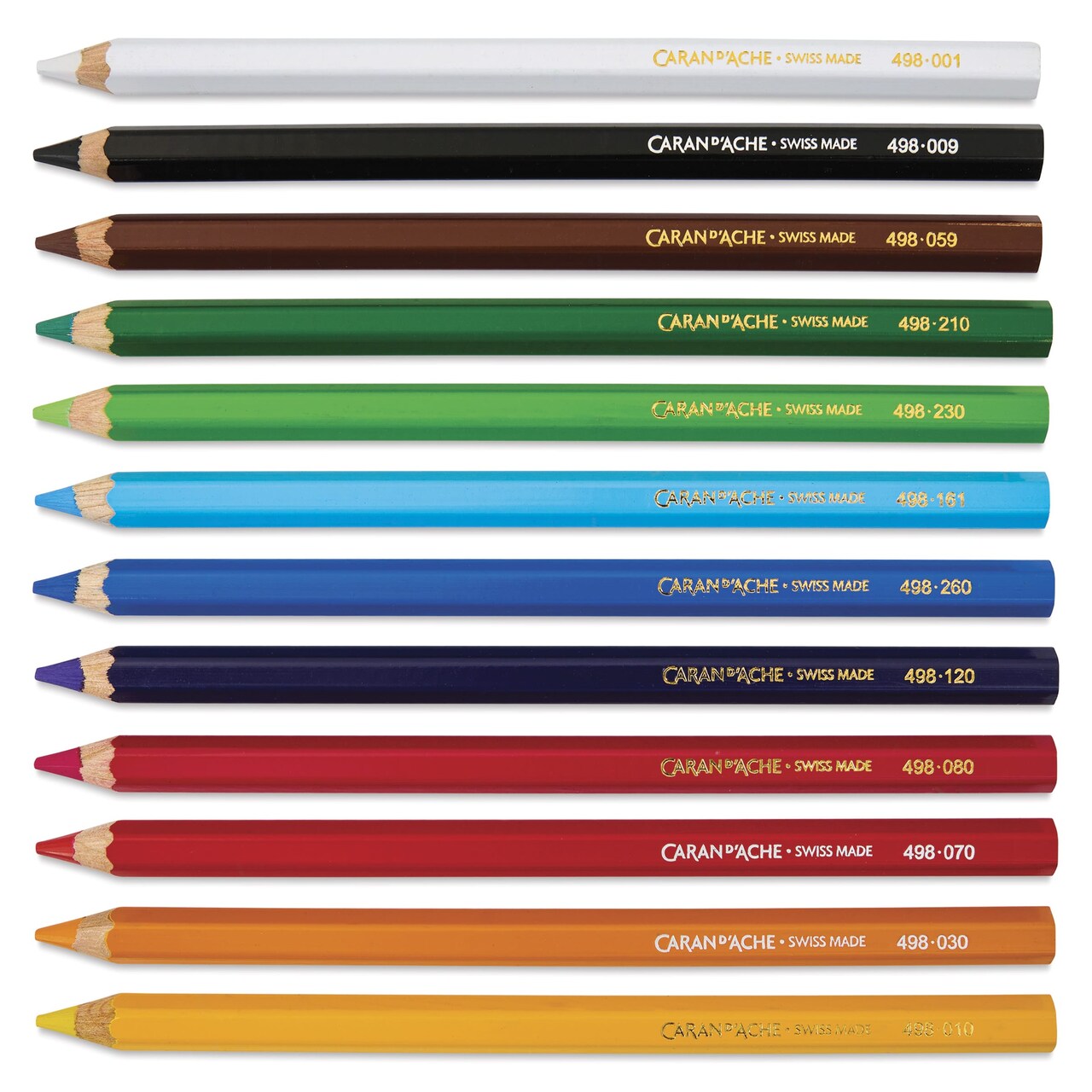 Caran d’Ache Swisscolor Aquarelle Maxi Colored Pencils - Assorted Colors, Set of 12
